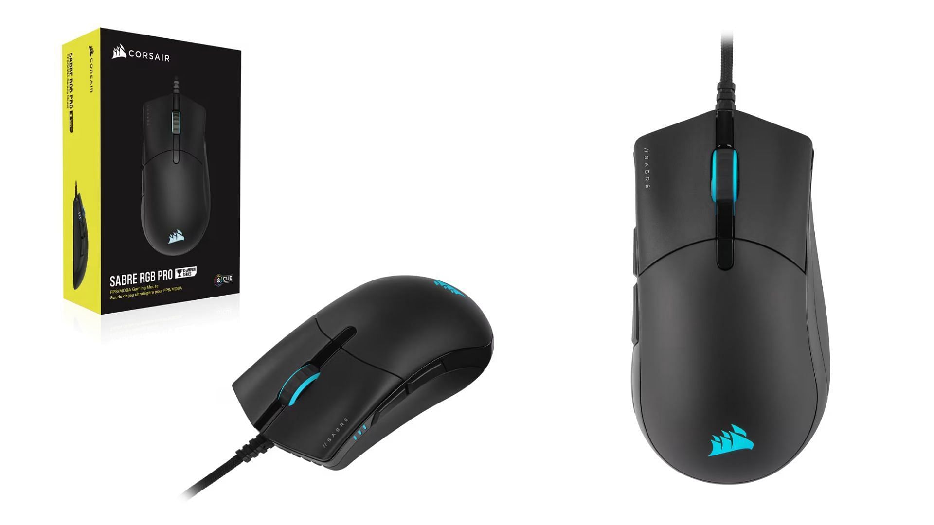 The Corsair Sabre RGB Pro is among the best wired gaming mice for competitive gaming (Image via Corsair)